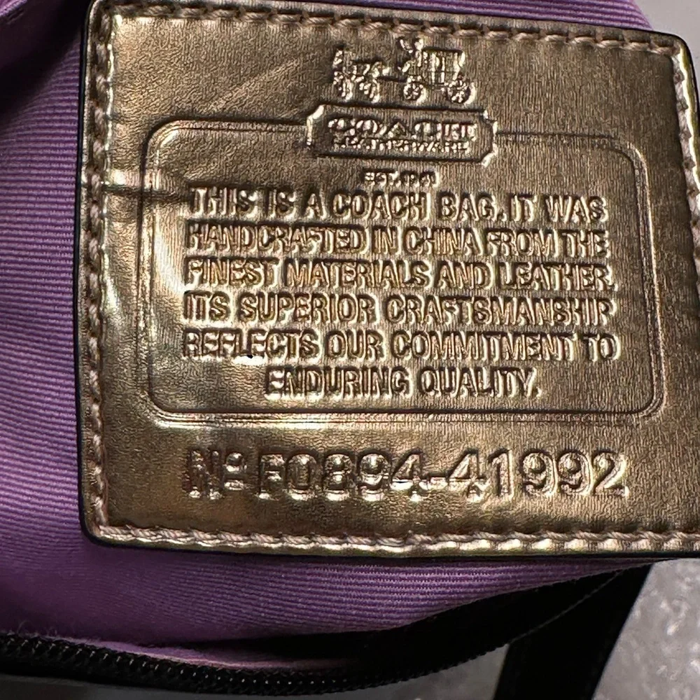 Coach Black Signature Crossbody Bag with Gold Hardware - Picture 9 of 10